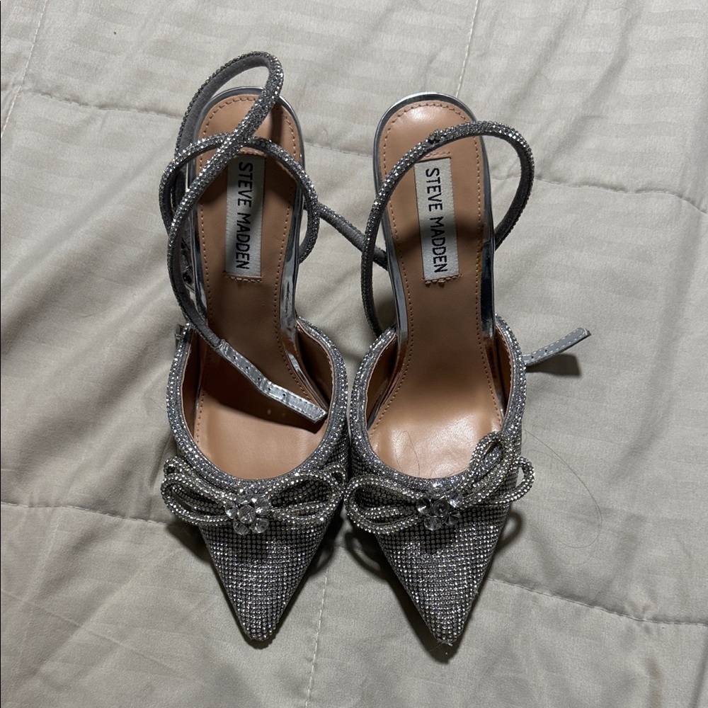 Steve Madden Silver Strappy Heels